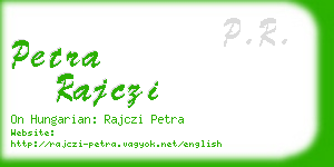 petra rajczi business card